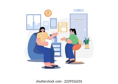 Guidance Counselor Illustration concept. A flat illustration isolated on white background