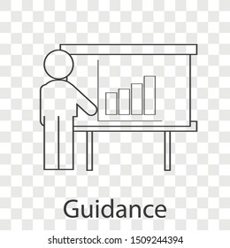 Guidance icon concept on transparency background. Business leadership idea design. Line vector illustration use for your project.