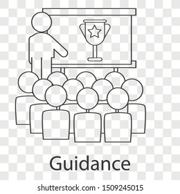 Guidance icon concept on transparency background. Business leadership idea design. Line vector illustration use for your project.