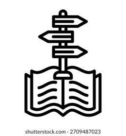Ilustração do vetor de estilo de linha do ícone de orientação