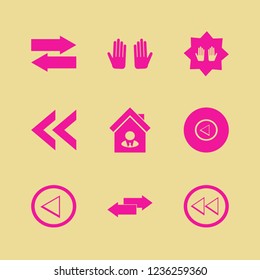 guidance icon. guidance vector icons set left arrow, house seller, left right arrows and prayer hands