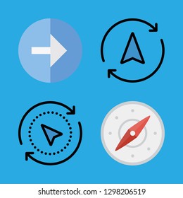 guidance icons set with compass and next vector set