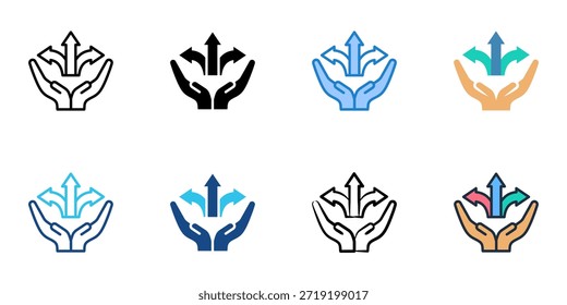 Los iconos de guía establecen la colección de varios estilos. Trazo editable 

