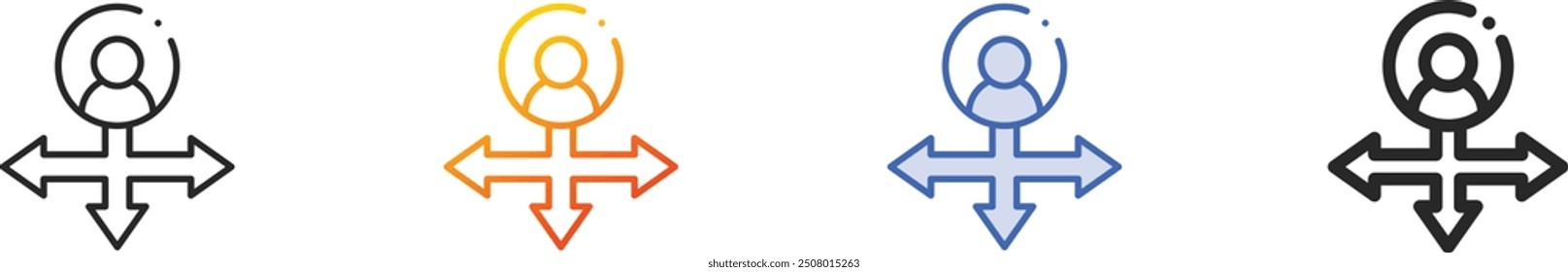 guidance icon.Thin Linear, Gradient, Blue Stroke and bold Style Design Isolated On White Background