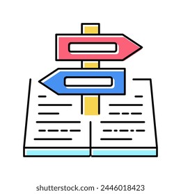 Vector de iconos de color. símbolo de información de guía. ilustración de símbolo aislado