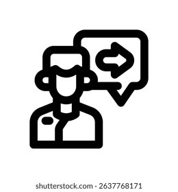 guidance line icon. Clean and minimalist vector icon for websites, mobile apps, presentations, and logos. Fully scalable and customizable for any project.