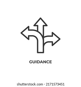 guidance line icon. linear style sign for mobile concept and web design. Outline vector icon. Symbol, logo illustration. Vector graphics