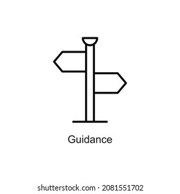 Guidance vector outline Icon. Pixel Perfect. For Mobile and Web. stock illustration