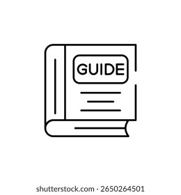 Guia de design de ícone de livro com ilustração de estoque de fundo branco