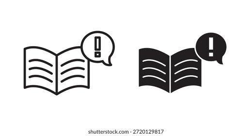 ilustração do ícone do livro guia, vetor de linha fina, sinal de design da web,