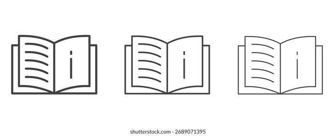guide book icon in Line Art Style for Design collection