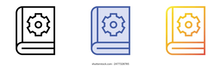guide book icon. Linear, Blue Fill and Gradient Style Design Isolated On White Background