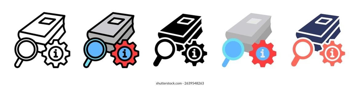 Guide Book Icon Multiple Vector Illustration