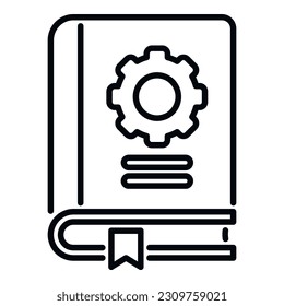 Guide book icon outline vector. Manual paper. Report help