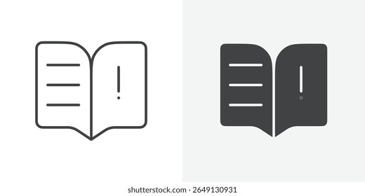 ícone do livro-guia Contorno do sinal vetorial