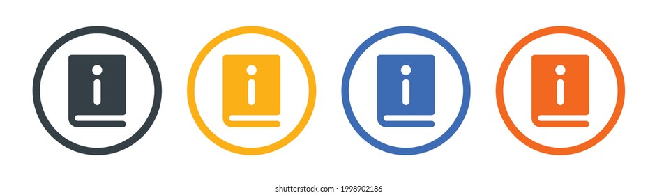 Guide book icon set.Vector illustration