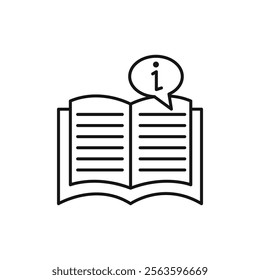 guide book icon Simple thin line flat symbol