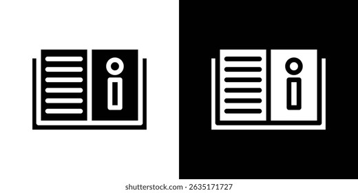 ícone do livro guia em estilo de design moderno plano sólido.