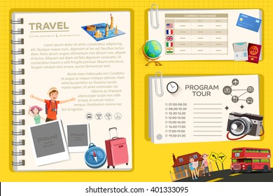 Guide Book of International place. The recommended travel destinations. info-graphic style.