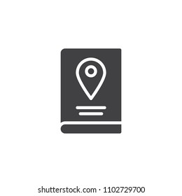 Guide book vector icon. filled flat sign for mobile concept and web design. Road map simple solid icon. Symbol, logo illustration. Pixel perfect vector graphics