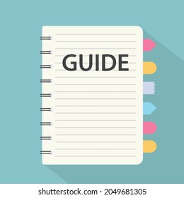 guide with colorful bookmarks- vector illustration