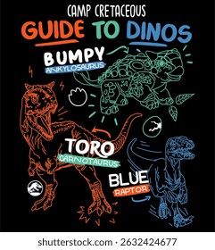 guia para ilustrações de arte vetorial dinos