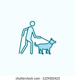 guide dog 2 colored line icon. Simple colored element illustration. guide dog outline symbol design from disabled set