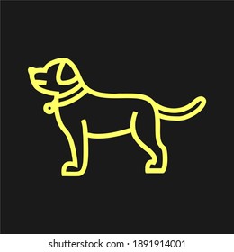 Guide dog icon. Black silhouette of animal.