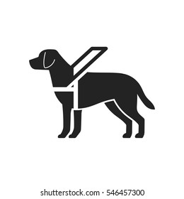 Guide dog icon. Black silhouette of animal. svg