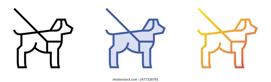 guide dog icon. Linear, Blue Fill and Gradient Style Design Isolated On White Background