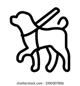 Guide dog icon outline style isolated on white background