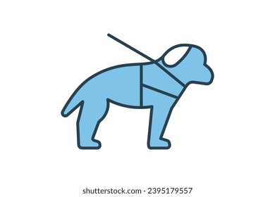 guide dog icon. icon related to disability and disability symbol . flat line icon style. Simple vector design editable