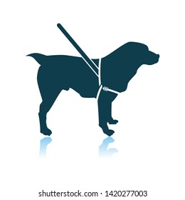 Guide Dog Icon. Shadow Reflection Design. Vector Illustration.