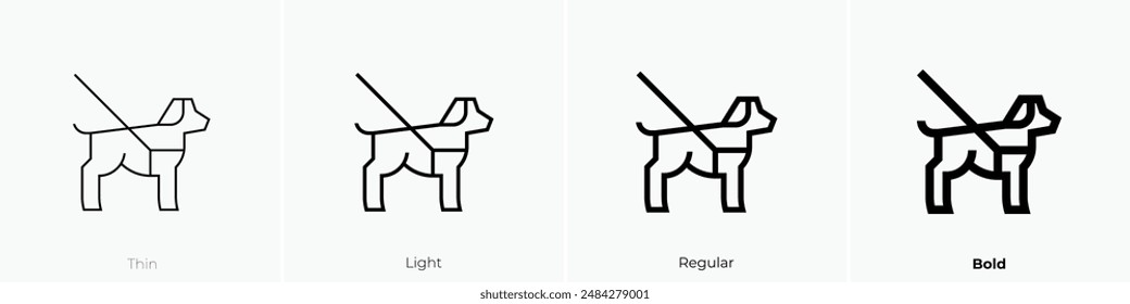 guide dog icon. Thin, Light Regular And Bold style design isolated on white background