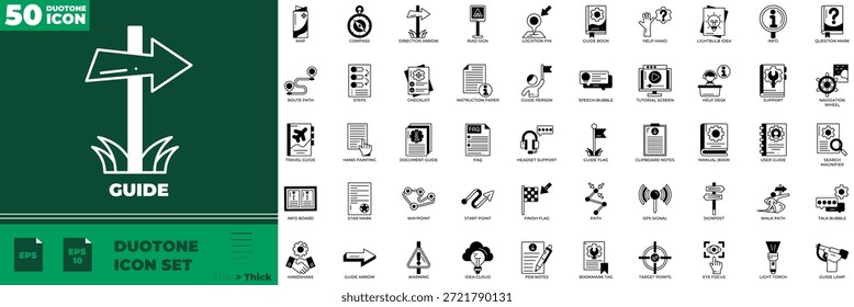 Conjunto de iconos editables de Duotone Guide