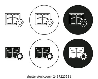 Guide flat line icon set. Guide Thin line illustration vector