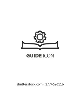 guide icon. Manual book. User manual isolated line icon for web and mobile