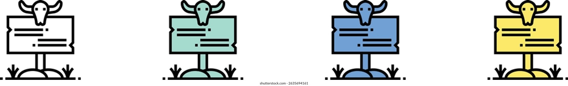guide icon. Outline, Green, Blue and Yellow Style Design Isolated On White Background