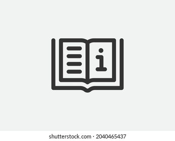 Guide icon vector, user manual. Service information document, instruction.