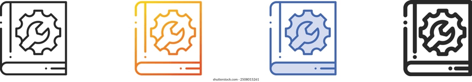 guide icon.Thin Linear, Gradient, Blue Stroke and bold Style Design Isolated On White Background