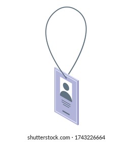Guide id card icon. Isometric of guide id card vector icon for web design isolated on white background