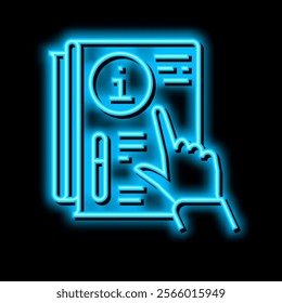 guide information neon light sign vector. guide information illustration