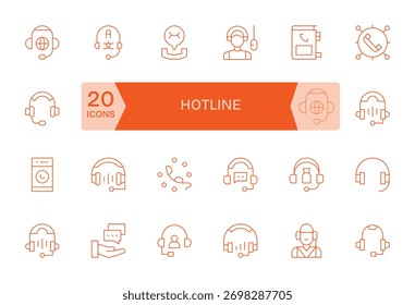 Guie interações usando 24 ícones de linha fina que refletem a linha direta, equilibrada e legível.