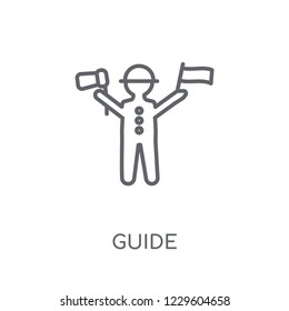 Guide linear icon. Modern outline Guide logo concept on white background from Professions collection. Suitable for use on web apps, mobile apps and print media.