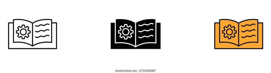 Vector de iconos de guía y manual. Símbolo del libro de instrucciones. Ilustración vectorial.