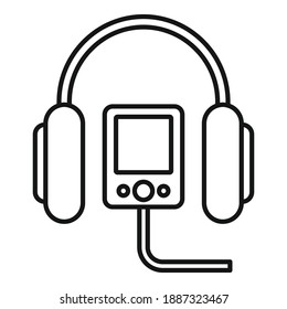 Guide music player icon. Outline guide music player vector icon for web design isolated on white background