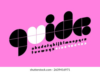 guide. Original style font design, alphabet letters and numbers vector illustration