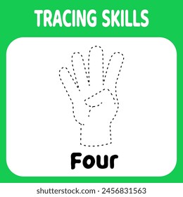 Guide pictures to help your child to trace hand drawings that show numbers. Great for flashcards and early childhood education