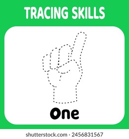 Guide pictures to help your child to trace hand drawings that show numbers. Great for flashcards and early childhood education