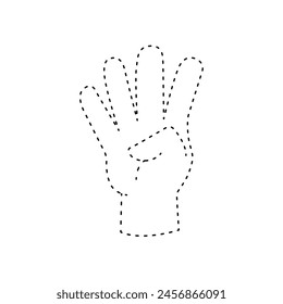 Guide pictures to help your child to trace hand drawings that show numbers. Great for flashcards and early childhood education